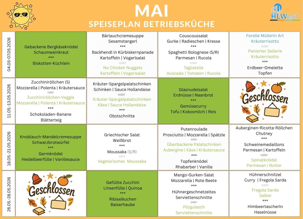 Speiseplan Mai 2026